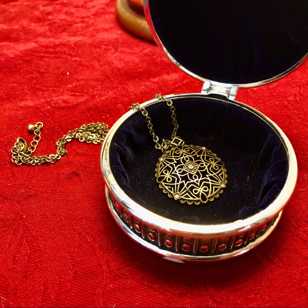 Gold and diamond costume necklace